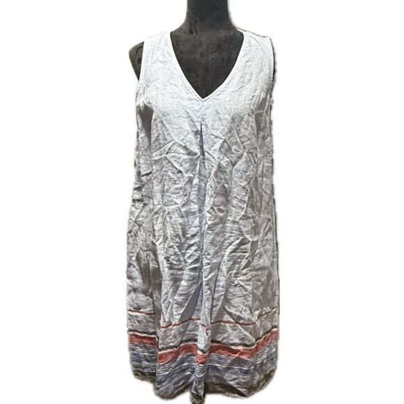 J Jill petite women’s medium 100% linen sleeveless shift dress with pockets - Picture 1 of 6